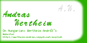 andras wertheim business card